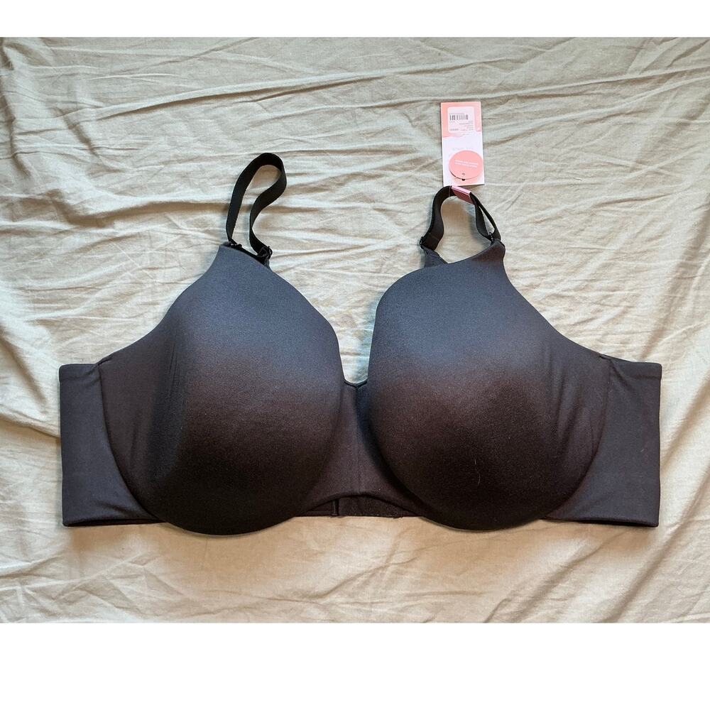 NWT Cacique Lightly Lined Full Coverage T-Shirt Bra 48DDD Black